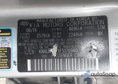 2015 Kia Cadenza Premium из США, поврежденный, VIN KNALN4D7XF5170940